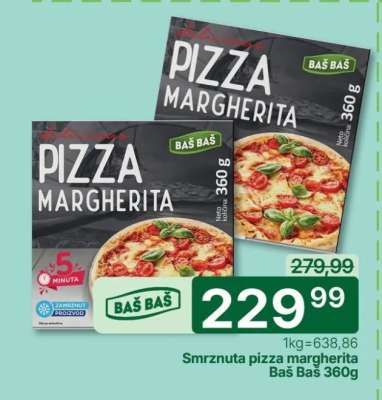 Smrznuta pizza margherita Baš Baš 360g