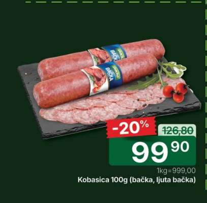 Kobasica 100g (bačka, ljuta bačka)