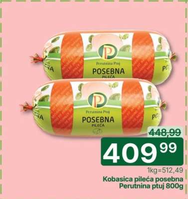 Kobasica pileća posebna Perutnina Ptuj 800g