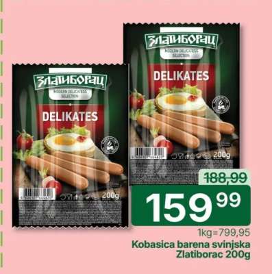 Kobasica barena svinjska Zlatiborac 200g
