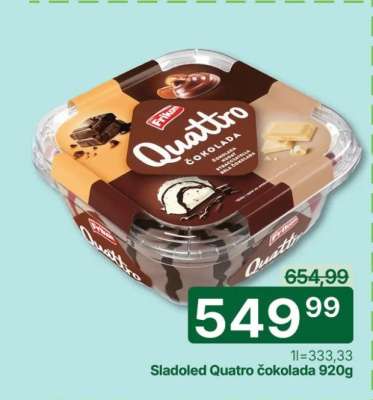 Sladoled Quatro čokolada 920g