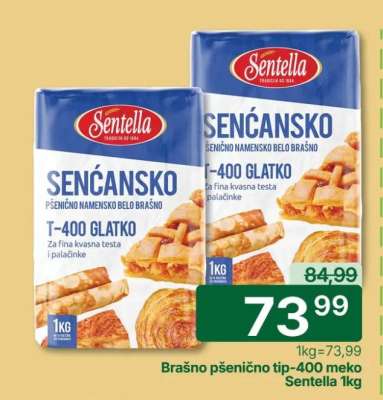 Brašno pšenično tip-400 meko Sentella 1kg