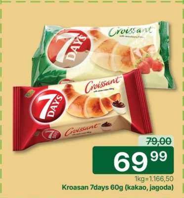 Kroasan 7days 60g (kakao, jagoda)