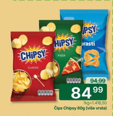 Čips Chipsy 60g (više vrsta)