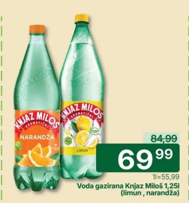 Voda gazirana Knjaz miloš 1,25l
