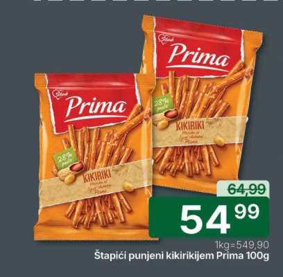 Štapići punjeni kikirikijem Prima 100g
