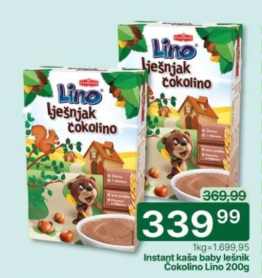Instant kaša baby lešnik Čokolino Lino 200g