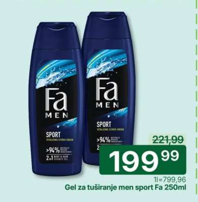 Gel za tuširanje men sport Fa 250ml