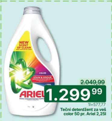 Tečni deterdžent za veš color 50 pr Ariel 2.25l
