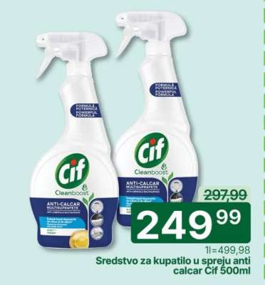 Sredstvo za kupatilo u spreju anti calcar Cif 500ml