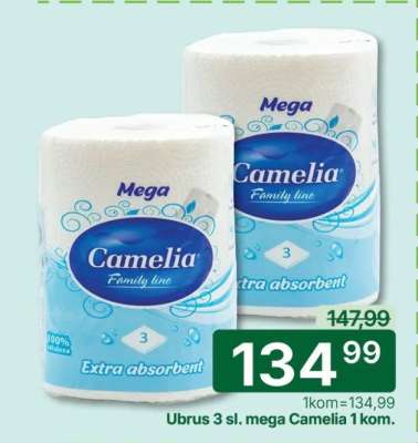 Ubrus 3 sl. mega Camelia 1 kom.