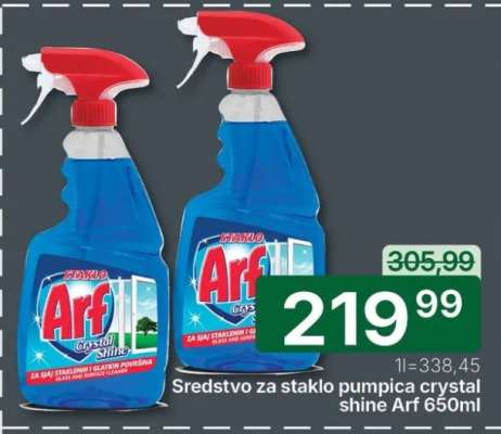 Sredstvo za staklo pumpica crystal shine Arf 650ml