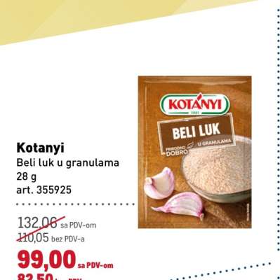 Kotanyi Beli luk u granulama