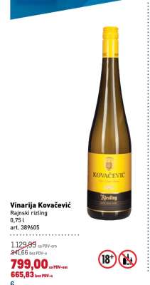 Vinarija Kovačević Rajnski rizling