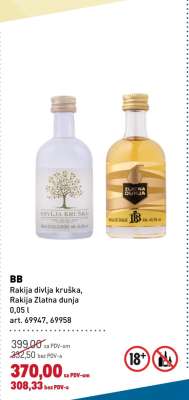 BB Rakija divlja kruška, Rakija Zlatna dunja