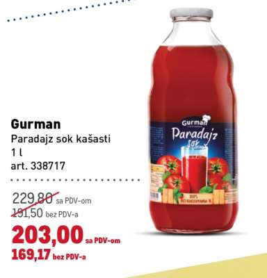 Gurman Paradajz sok kašasti