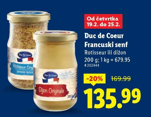 Duc de Coeur Francuski senf