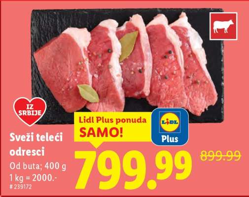 Sveži teleći odresci