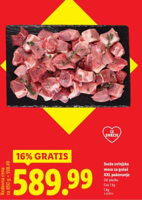 Sveže svinjsko meso za gulaš XXL pakovanje