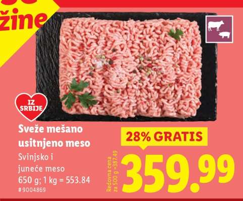 Sveže mešano usitnjeno meso