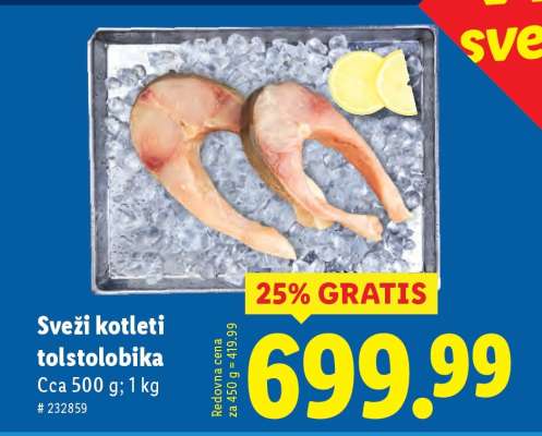 Sveži kotleti tolstolobika