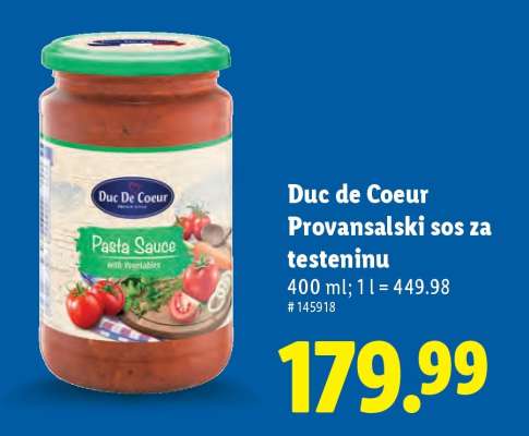 Duc de Coeur Provansalski sos za testeninu