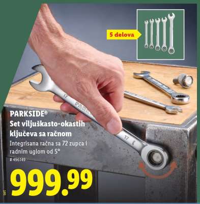 PARKSIDE Set viljuškasto-okastih ključeva sa račnom