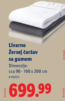 Livarno Žersej čaršav sa gumom