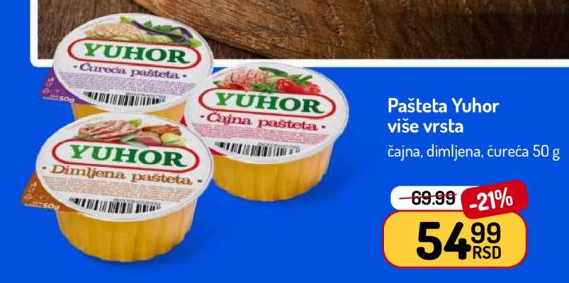 Pašteta Yuhor više vrsta