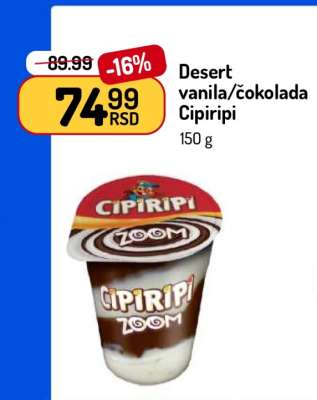 Desert vanila / čokolada Cipiripi