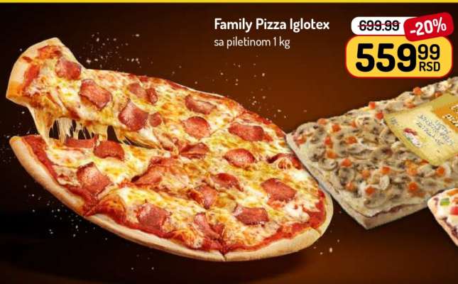 Family Pizza Iglotex sa piletinom 1 kg