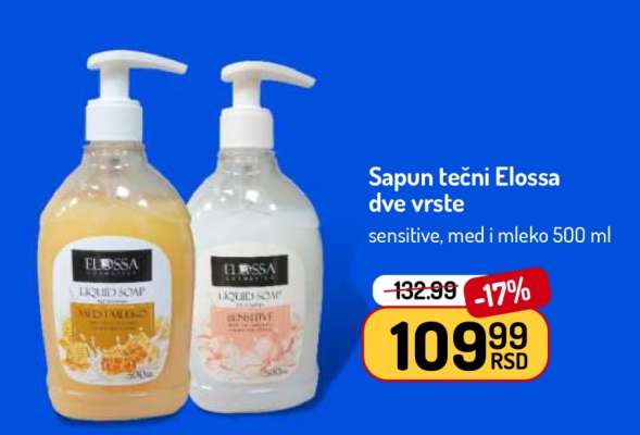 Sapun tečni Elossa dve vrste