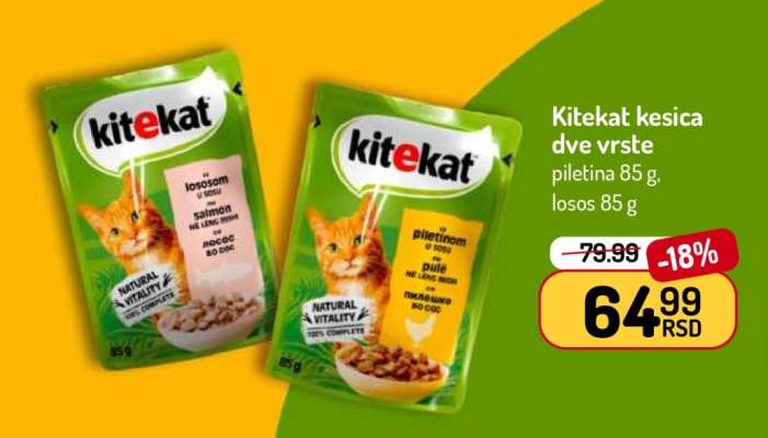 Kitekat kesica dve vrste