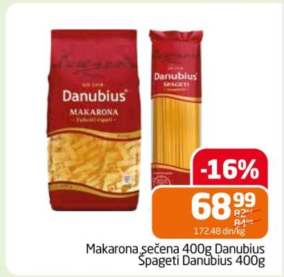 Makarona sečena 400g Danubius / Špageti Danubius 400g