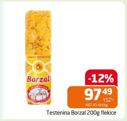 Testenina Borzal 200g flekice