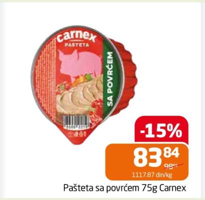 Pašteta sa povrćem 75g Carnex