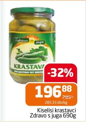 Kiseli krastavci Zdravo s juga 690g