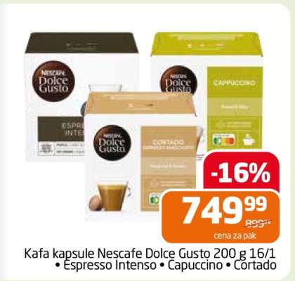 Kafa kapsule Nescafe Dolce Gusto 200 g 16/1