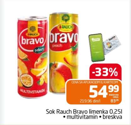 Sok Rauch Bravo limenka 0.25l