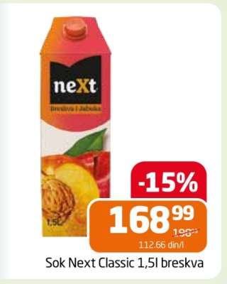 Sok Next Classic 1,5l breskva