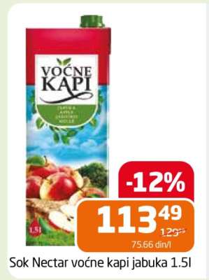 Sok Nectar voćne kapi jabuka 1.5l