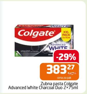 Zubna pasta Colgate Advanced White Charcoal Duo 2×75ml