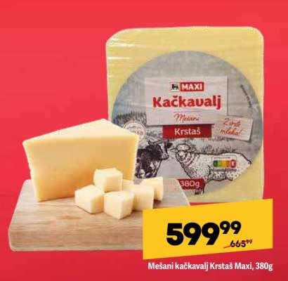 Mešani kačkavalj Krstaš Maxi, 380g