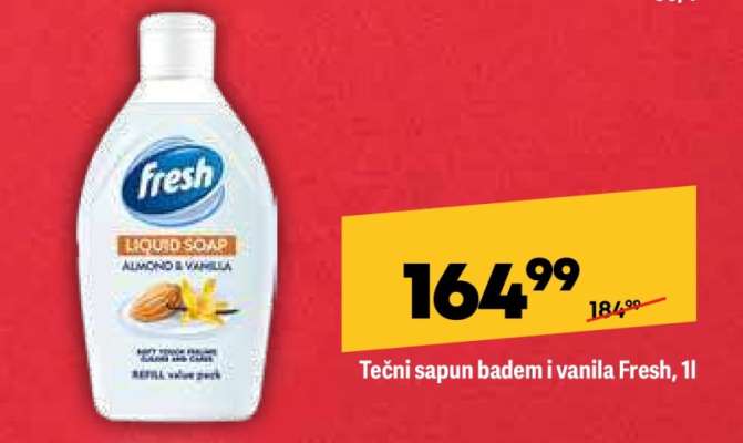 Tečni sapun badem i vanila Fresh, 1l