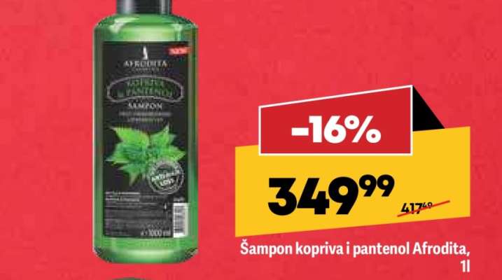Šampon kopriva i pantenol Afrodita, 1l