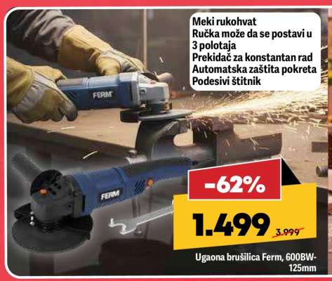 Ugaona brusilica Ferm, 600BW-125mm