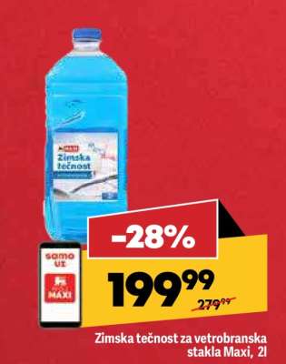 Zimska tečnost za vetrobranska stakla Maxi, 2l