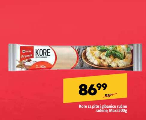 Kore za pitu i gibanicu ručno rađene, Maxi 500g