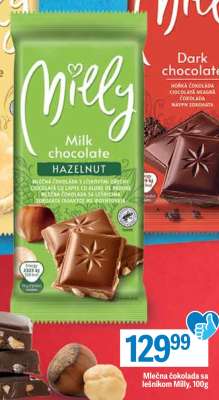 Mlečna čokolada sa lešnikom Milly 100g