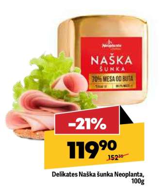 Delikates Naška šunka Neoplanta, 100g